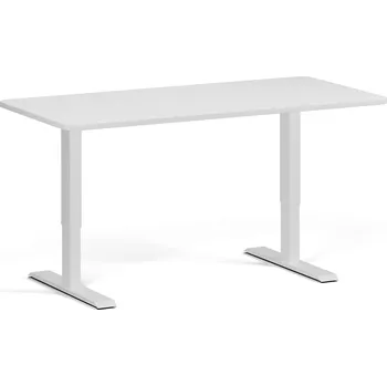 Psací stůl B2B Partner Polohovací stůl se zaoblenými rohy, 160x80 cm, 1 motor, šedá podnož, bílá