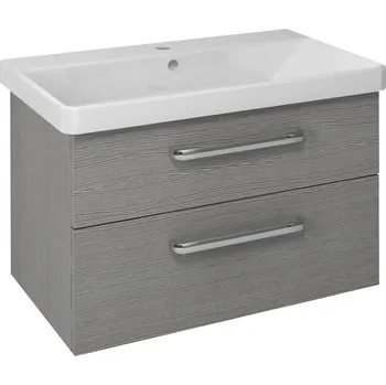 Koupelnový nábytek THEIA umyvadlová skříňka 75,6x50x43,5cm, 2xzásuvka, dub stříbrný