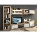 Obývací stěna GOUDINI 6, dub sonoma/bílý lesk, 5 let záruka + vyzvednutí ZDARMA