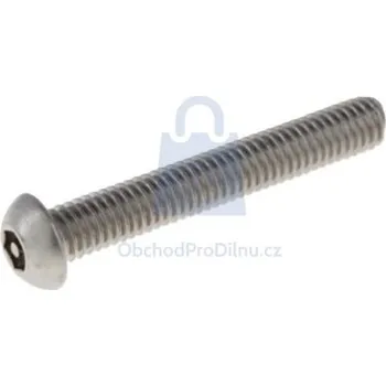 Šroub Šroub bezpečnostní, čočková hlava, drážka IMBUS se středovým čepem, ISO 7380, nerez A2 M4 x 20, balení 1 ks