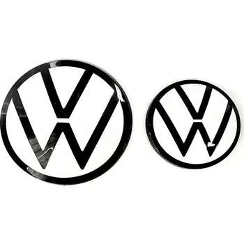 Znak automobilu VW TAYRON (2018-2021) přední a zadní znak, logo (15,3cm a 10,4cm) - zrcadlově bílá