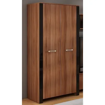 Šatní skříň Skříň AKIVIDU lesk, švestka wallis/černý lesk, 5 let záruka + vyzvednutí ZDARMA