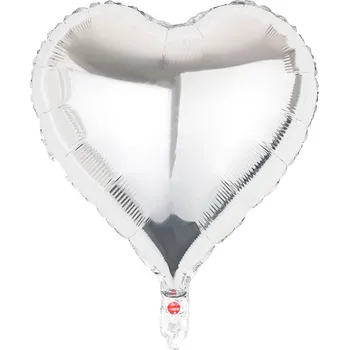 Balónek Fóliový balónek Srdce stříbrné 45 cm