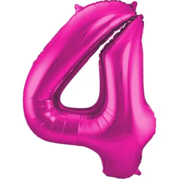 Balónek Foliová číslice - magenta 4 - 86 cm