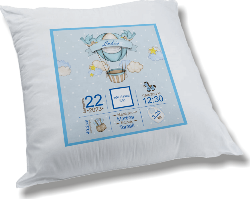 Polštář k narození miminka - chlapeček