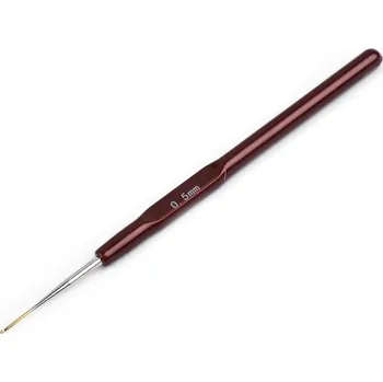 Jehla na filcování Háček na háčkování se zlatou špičkou vel. 0,5; 0,7; 0,9; 1,1; 1,3; 1,5; 1,7; 1,9 - 1 (0,5 mm) hnědá