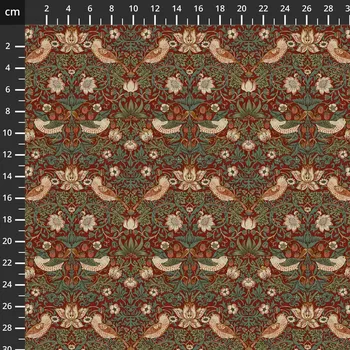 Free Spirit William Morris The Cotswold Holiday 002 vínová bavlněná látka