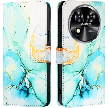Pouzdro na tablet VSECHNONAMOBIL 81198 ART MARBLE Peněženkový kryt pro Oukitel C37 GREEN