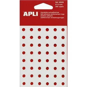 Samolepící etiketa Zpevňovací kroužky do pořadače, 13 mm průměr, průhledné, APLI