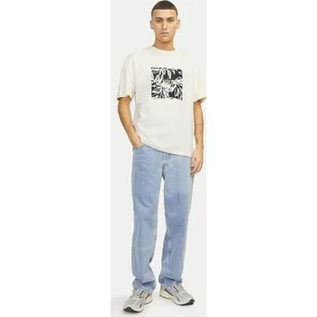 Pánské oblečení Jack & Jones T-Shirt Lafayette 12250436 Écru Relaxed Fit M