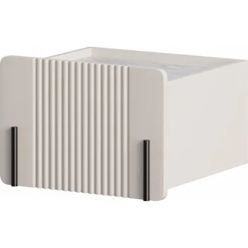 Noční stolek Nábytek PEGAS s.r.o. Noční stolek Malmi, kašmír / crema bianca / černý