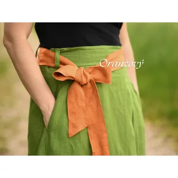 Opasek Nelly Lněný pásek Barva pásku: Oranžová