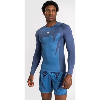 Rashguard Pánské funkční tričko / rashguard Venum ATTACK - dlouhé rukávy - Navy Blue Velikost: M