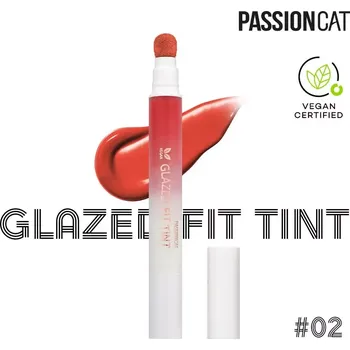 PASSIONCAT GLAZED FIT TINT rtěnka s lesklým efektem no.2 PEACH FIT sleva 40% krátká expirace