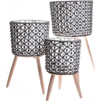 Casa de Engel Papírový košík na dřevěných nohách - sada 3ks 0/3