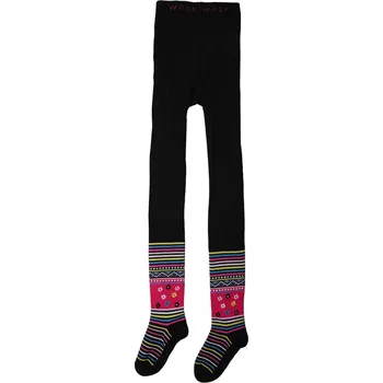 Dívčí punčocháče Wolf P2315 černé s kytičkami