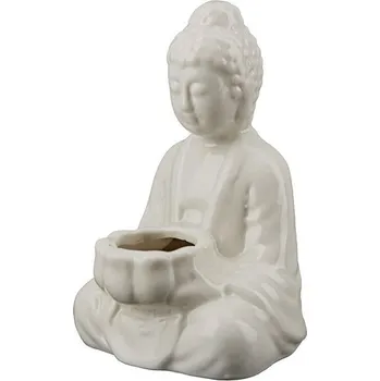 Porcelánová dekorace Buddha bílý, 7x11 cm