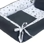 New Baby Multifunkční hnízdečko s polštářkem a peřinkou Hvězdy šedé