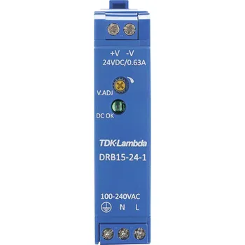 spínaný zdroj TDK-Lambda DRB15-24-1 síťový zdroj na DIN lištu 24 V/DC 0.63 A 15 W Počet výstupů:1 x Obsah 1 ks