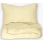 Forbyt Bavlněné povlečení, Jersey krémové povlečení: 140 x 200 cm + 70 x 90 cm