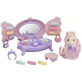 Sylvanian Families Toaletní sada s příslušenstvím a česacím poníkem