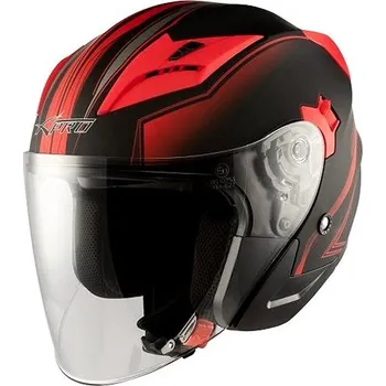 Helma na motorku A-PRO YORK RD MT červená otevřená jet přilba ,M