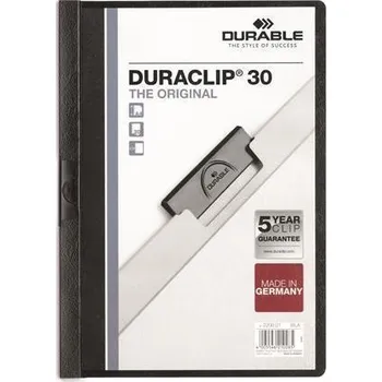 Desky s rychlovazačem "DURACLIP® 30", černá, s klipem, A4, DURABLE