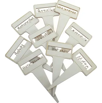 Vánoční dekorace Casa de Engel Sada 9 dřevěných zápichů - bylinky (CZ) 0/25