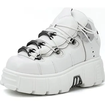 Dámské tenisky Dámské punk boty na platformě Velikost: 36, Barva (Varianta): Bílá