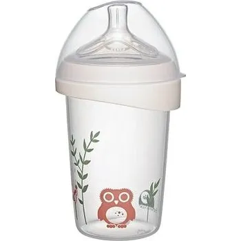 Kojenecká láhev Nip First Moments PP láhev s širokým hrdlem, 270 ml, sova