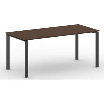 Psací stůl B2B Partner Jednací kancelářský stůl PRIMO INFINITY, 180x90 cm, černá podnož, ořech