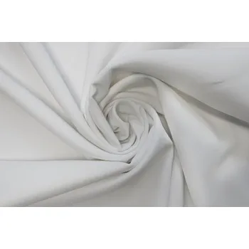 Saten SMETANOVÝ Pes/El - látka na šaty - Bílá, 138 cm