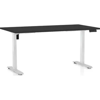 Psací stůl Výškově nastavitelný stůl OfficeTech B, 160 x 80 cm, bílá podnož, černá