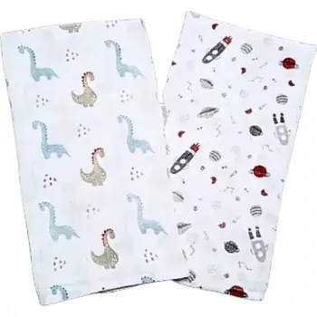 Přebalování Prem bavlněná plena Duo brontosaurus 70x70 cm, 2 ks
