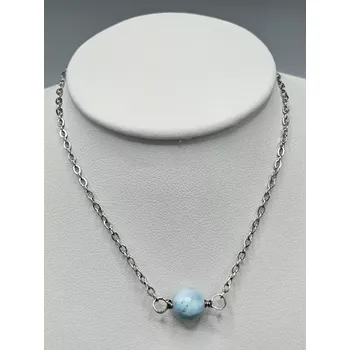 Náhrdelník Náhrdelník drátovaný Larimar - kulička 7 mm