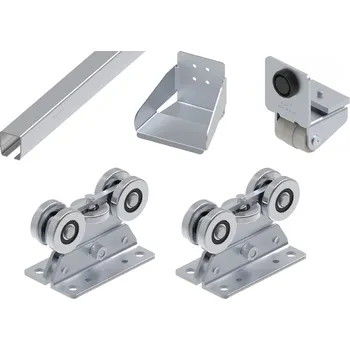 Pohon brány FAC Sada komponentů pro posuvné samonosné brány zinkovaný vodicí profil extra malá&nbsp;řada do&nbsp;3,6&nbsp;m