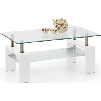 Konferenční stolek Konferenční stolek Diana I, čirá / bílá