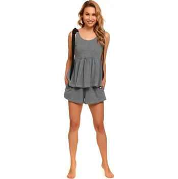Dámské pyžamo Šedé krátké pyžamo se zavazováním na ramenou Velikost: S