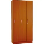 Dřevěná šatní skříňka Visio - 3 oddíly, 90 x 42 x 190 cm, třešeň