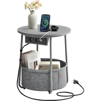 Konferenční stolek Odkládací stolek se zásuvkou Vasagle Moris šedý