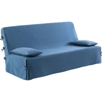 Napínací potah Blancheporte Jednobarevný potah na clic-clac pohovku z bavlněného plátna zn. Colombine® modrá 140x190 cm