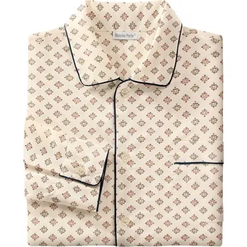 Pánské pyžamo Blancheporte Prodloužený pyžamový kabátek s potiskem béžová 87/96