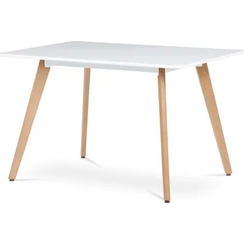 Jídelní stůl Jídelní stůl 120x80x74 cm, MDF, bílý matný lak, masiv buk