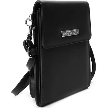 Kabelka Arwel Černá kožená klopnová kabelka 213-4228-24