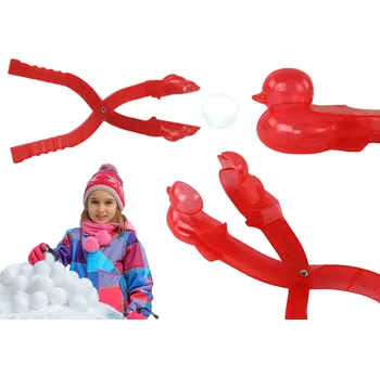 Hračka na písek Mamido Sněhový strojek na výrobu sněhových koulí Kačenka Červená