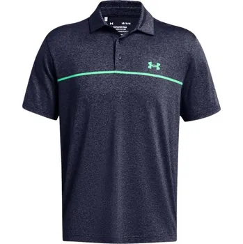 Pánské tričko Under Armour Playoff 3.0 Stripe pánské polo, midnight navy/vapor green pánské, XL