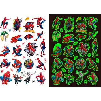 Odstranitelné tetování Dětské dočasné tetování - SVÍTÍCÍ VE TMĚ - SPIDER MAN 6 (Značka: TAKARA TOMY)