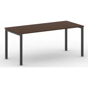 Psací stůl B2B Partner Jednací kancelářský stůl PRIMO SQUARE, 180x80 cm, černá podnož, ořech
