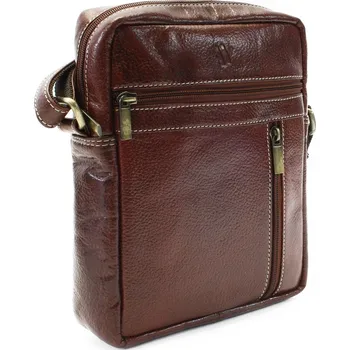 Kabelka Arwel Červenohnědý pánský kožený zipový crossbag 215-1218-40