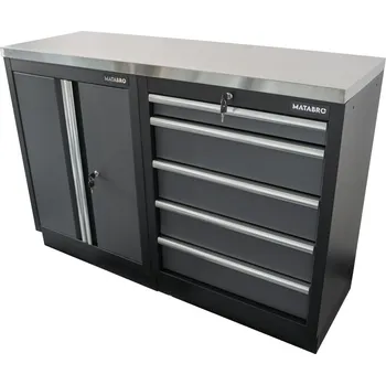 Matabro AKČNÍ SET Dílenská skříňka MB-TGC1305 a MB-TGC1300 s nerezovou pracovní deskou MB-TGW53S